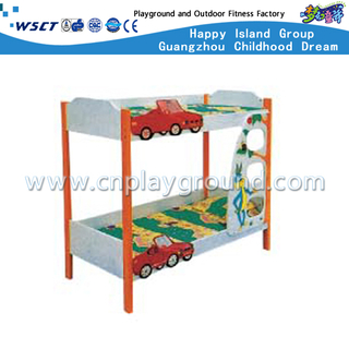 Мультяшная детская школа Естественная деревянная двухъярусная кровать с лестницей (M11-07904)