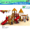 Parque infantil de madera al aire libre con tobogán de plástico en venta (HD-5701)