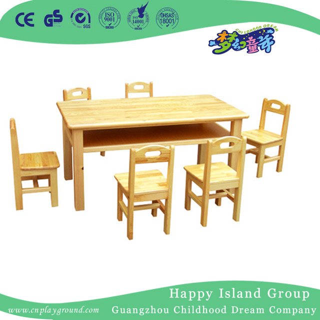 Kindergarten-hölzerner Kombinations-Tisch eingestellt für acht (HG-3804)