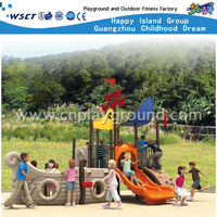 Descuento comercial simple de 2 capas Orange Children Pirate ship Galvanized Steel Playground (HA-05501)