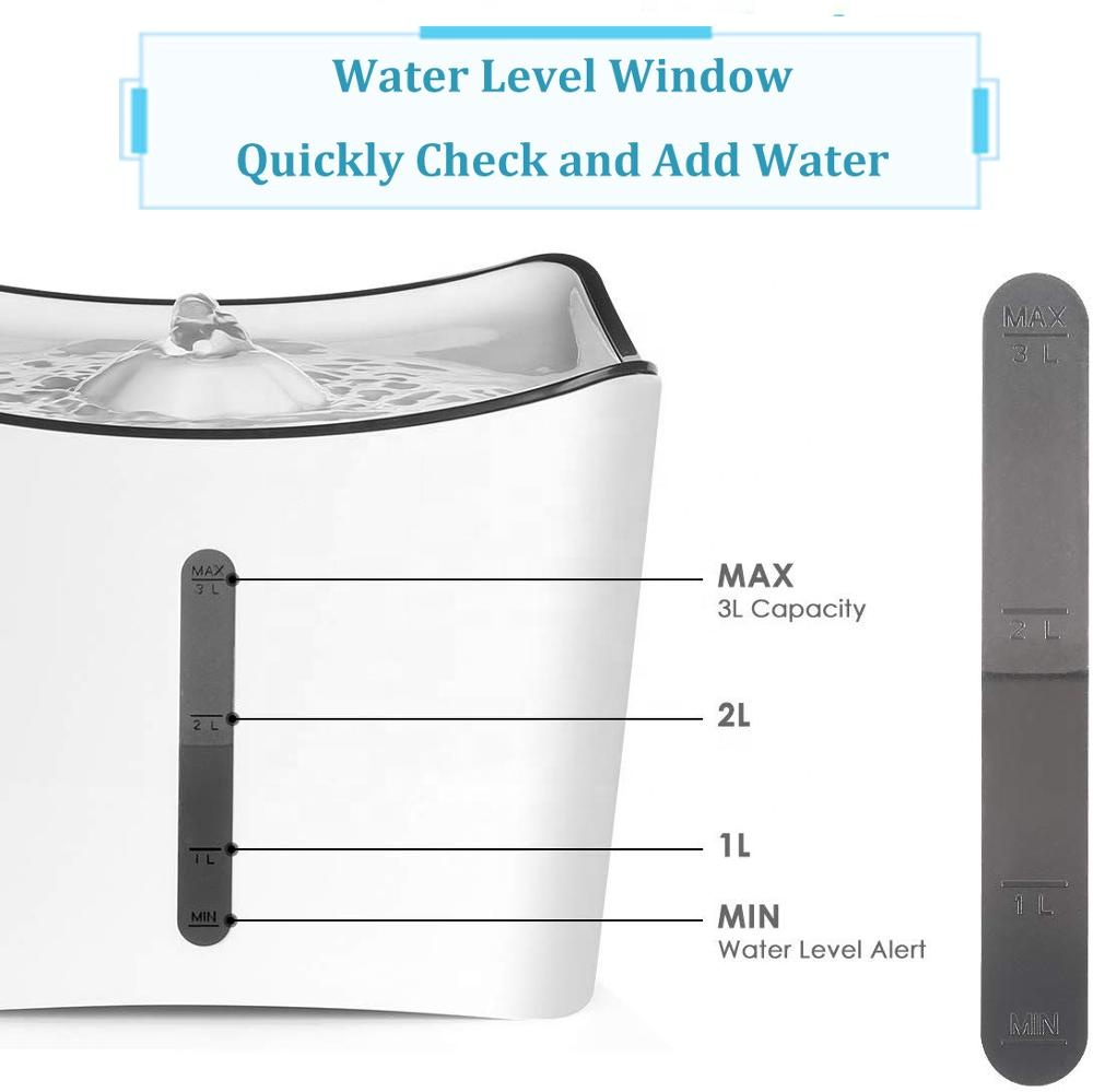 Luxury Pet Fountain 3L/101.5oz Cat Water Dispenser Automatic Electric Clean and Healthy Pet Flowing Water Drink Fountain