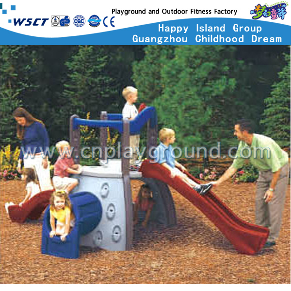 Juegos de plástico pequeños al aire libre Juguetes Todoterreno Super Slide Playground (M11-09306)