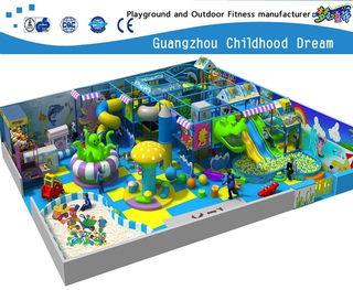Grand équipement de terrain de jeu intérieur bleu océan doux pour les enfants (H14-0910)