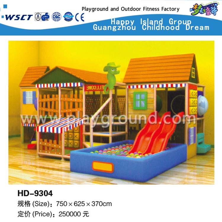 儿童室内作用淘气城堡与幻灯片操场(HD-9001)
