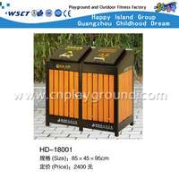 Contenedor de residuos clasificado de protección de medio ambiente público / cubo de basura de madera (HD-18001)