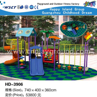 Funny Brain Fiberglass Outdoor Children Tree House Patio de acero galvanizado con equipo de diapositivas (HD-3906)
