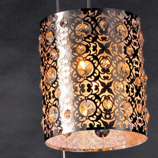  Etched stainless steel lampshade-XK305