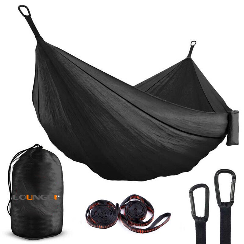Camping Hiking Portable Hammock with 10feet Strap D Shape Carabiners