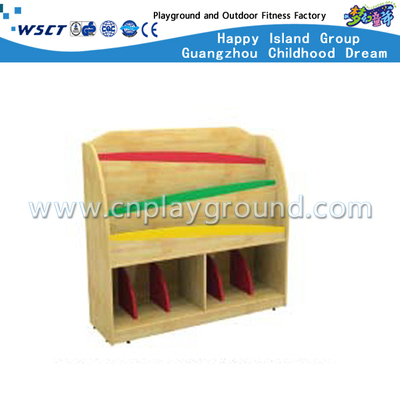Estante de libro de madera de niños de escuela con el gabinete de almacenamiento de juguetes (M11-08713)