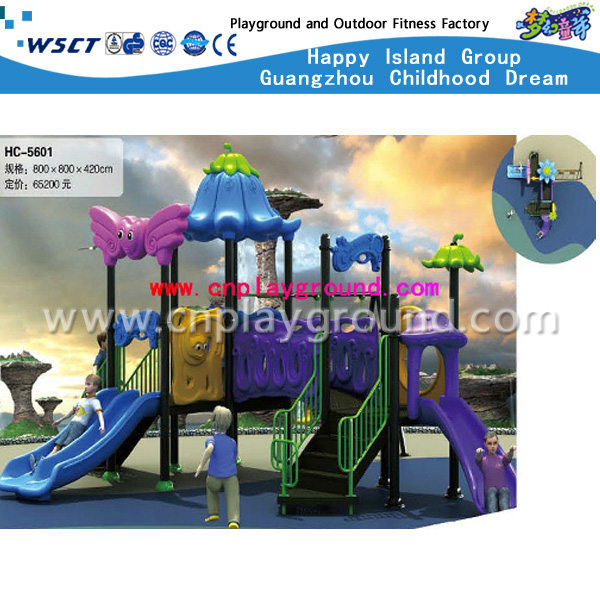 热销的蓝色和紫色主题的儿童室外滑梯(HC-05601)
