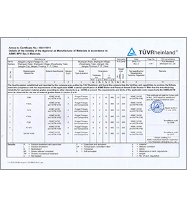 LONGRUN-ASME ASTM certification Annex2015