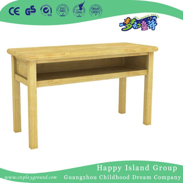 Schule-natürlicher hölzerner Kleinkind-Schreibtisch mit Speicherung (HG-3802)
