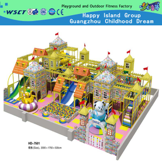 Château vilain d'équipement de terrain de jeu d'intérieur de centre d'enfants pour les enfants (HD-7501)