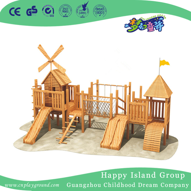 Patio de combinación de madera al aire libre de la diapositiva para los niños (HF-17001)