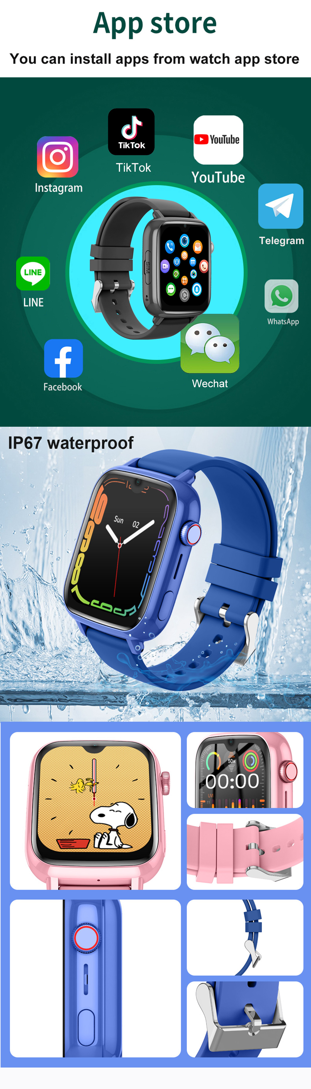 1.91" Large Screen 4G Kids GPS Watch D49C Reloj GPS para niños 4G con pantalla grande de 1,91 pulgadas D49C