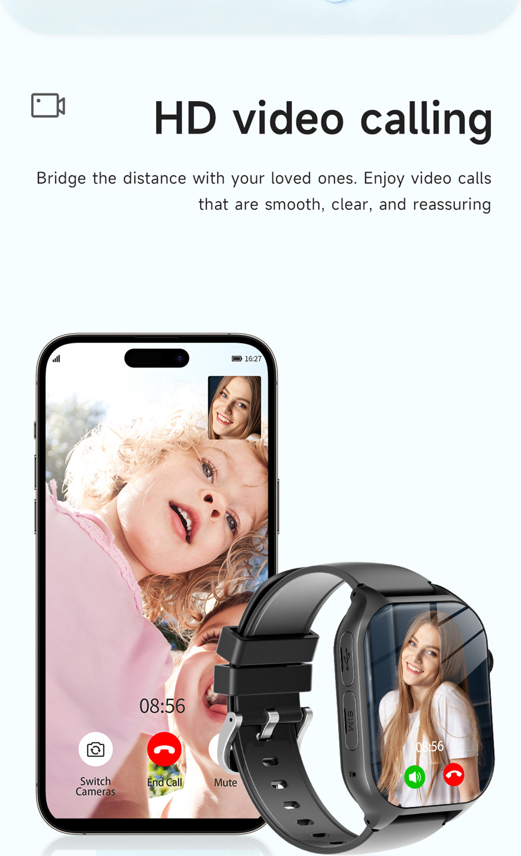 Parental Control 4G Kids GPS Watch Y49 Control parental 4G Reloj GPS para niños Y49