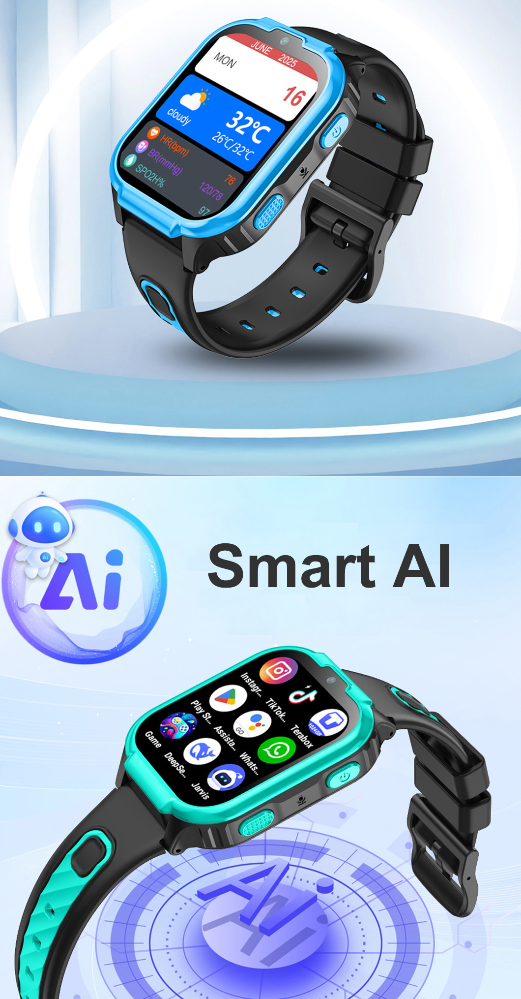 AI Health Monitor 4G Kids GPS Watch P41 AI Health Monitor 4G Reloj GPS para niños P41