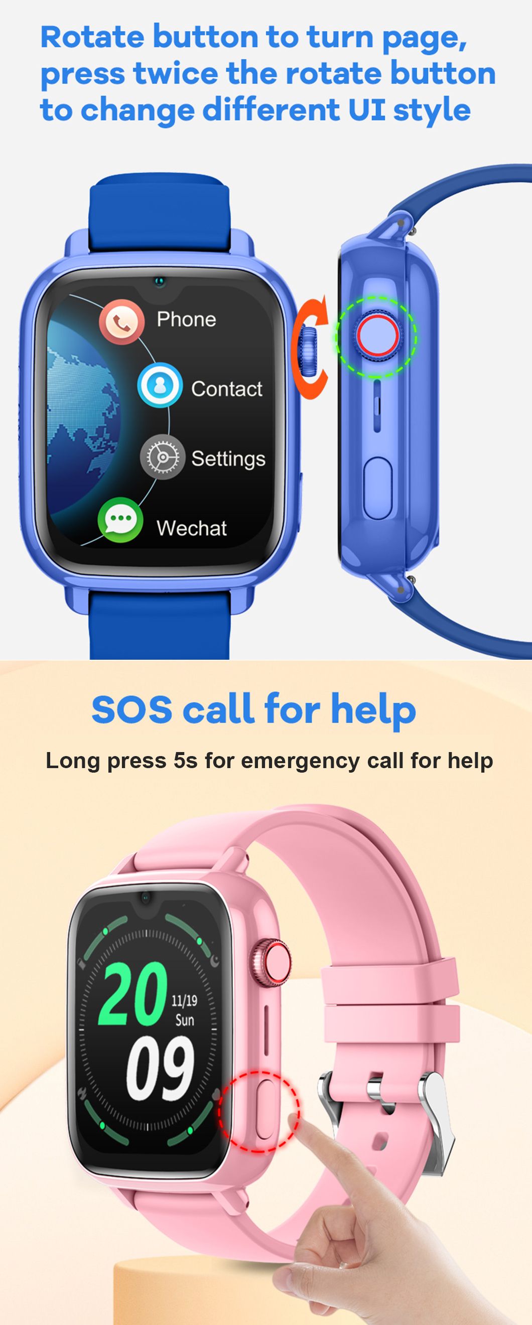 1.91" Large Screen 4G Kids GPS Watch D49C Reloj GPS para niños 4G con pantalla grande de 1,91 pulgadas D49C