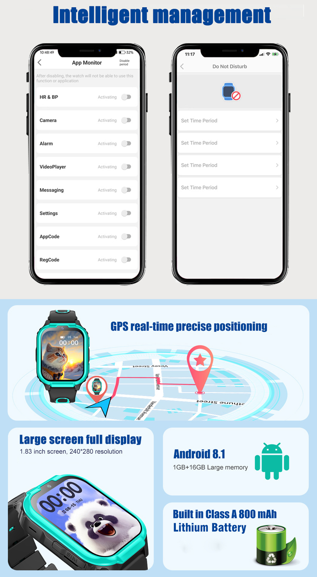 AI Health Monitor 4G Kids GPS Watch P41 AI Health Monitor 4G Reloj GPS para niños P41