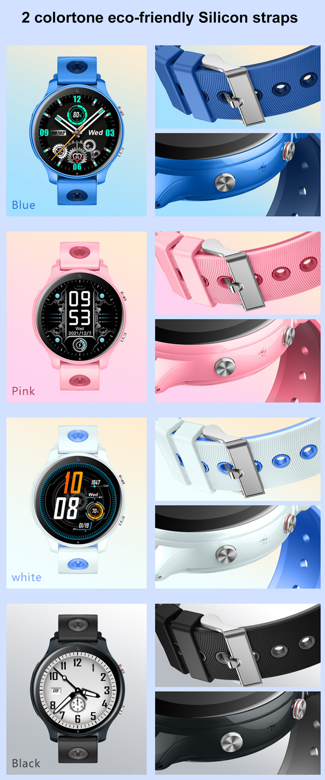 Safe Round Screen 4G Kids GPS Tracker D42U Tracker GPS per bambini con schermo rotondo sicuro 4G D42U
