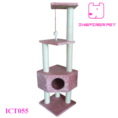 Pink 52" Cat Tree House Cando Furniture Scratcher Post Toy