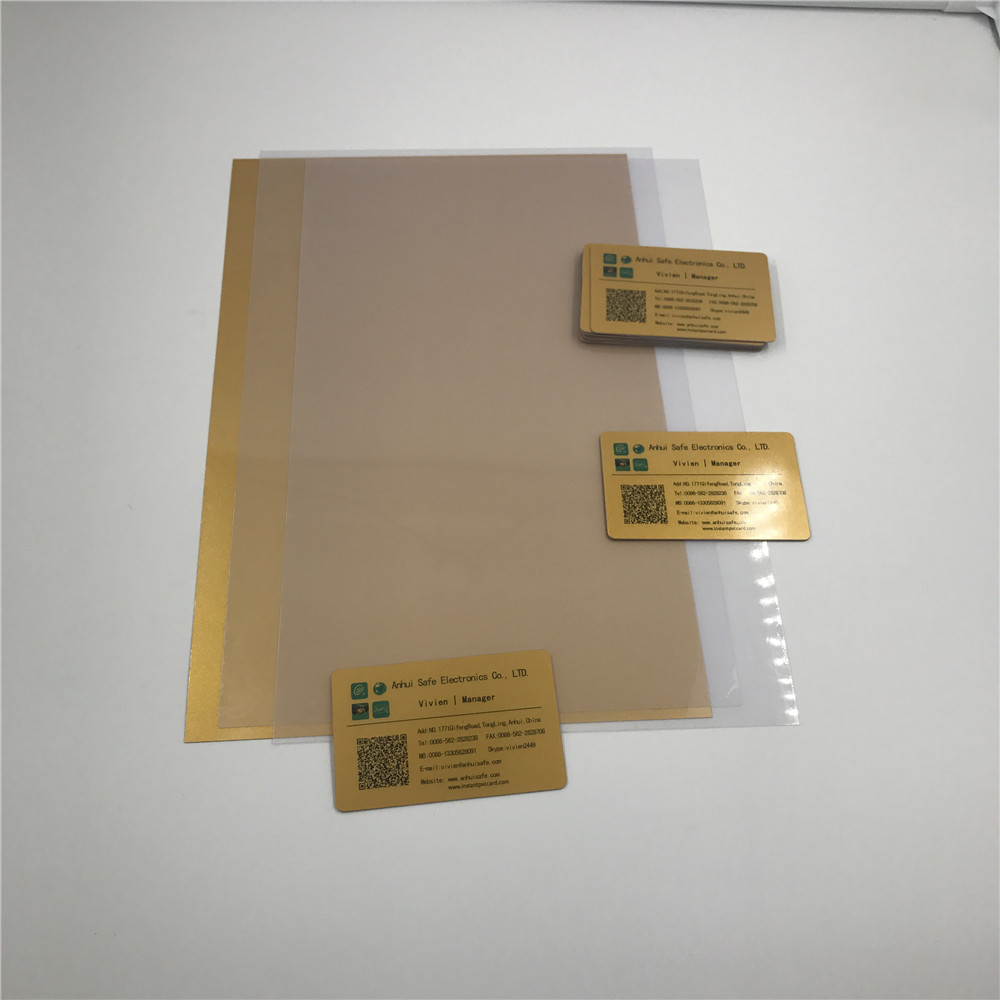Tarjeta de PVC no laminada de oro (inyección de tinta)