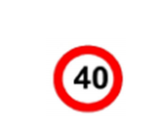 إشارة المرور السرعة القصوى 40 KPH