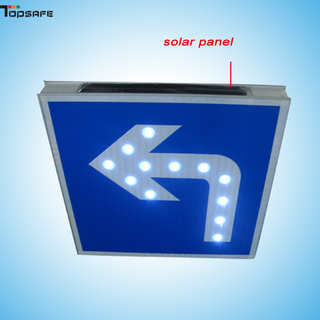Solar LED turn-left sign