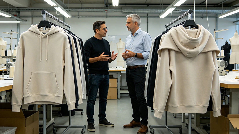 Hoodie fit test and pattern balance comparison اختبار ملاءمة هوديي ومقارنة توازن النمط