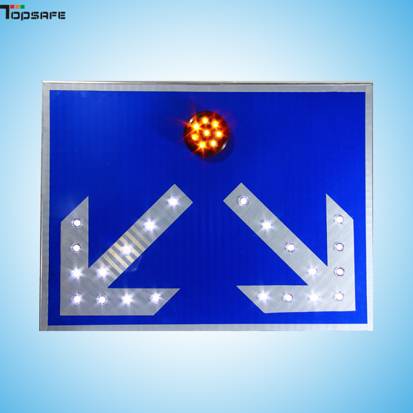 Solar LED two-way guiding sign