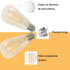 GY Vintage Edison LED Light Bulbs 8W Equivalent To 80W 850 Lumens Warm White High Brightness 2700K Antique LED Light Bulb ST64 Clear Glass Pack of 6 Gold Tone