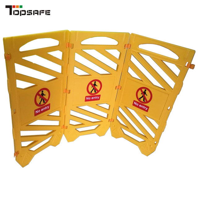 Yellow Portable Plastic Road Safety Expanding Barrier