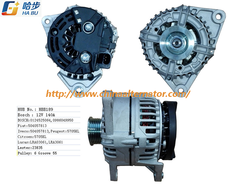 Alternator for Iveco Daily, 0124525064, 504057813
