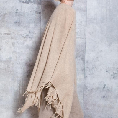 P18B078CH cashmere knit scarf solid color shawl with tassel for lady