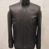 P18E027BE men special pattern unique punching leather zipper jacket clothes