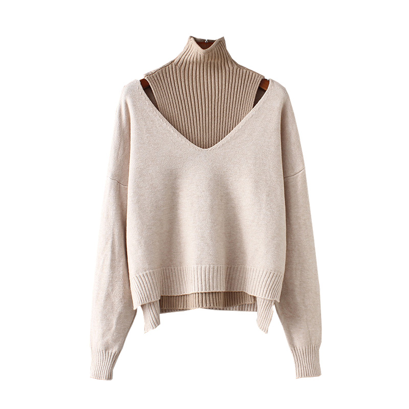 Women's wool cashmere knitted pullover sweater twinset jumpers