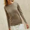 P18B024BW High quality new design latest fashion women crew neck cashmere lightweight sweater jumper with sparkling effect