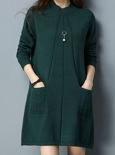 P18C23TR 100% cashmere plus size oversized ladies sweater long dress