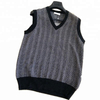 P18B076BE men winter warm cashmere V neck striped design fashion outfit knitted vest