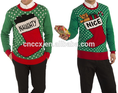 PK18ST052 christmas knitted sweater with boost bottle