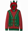 PK1812HX Men's Hoodie-Elf With Ears Ugly Christmas Sweater