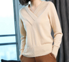 P18B10TR lady's 100% cashmere V-neck sweater