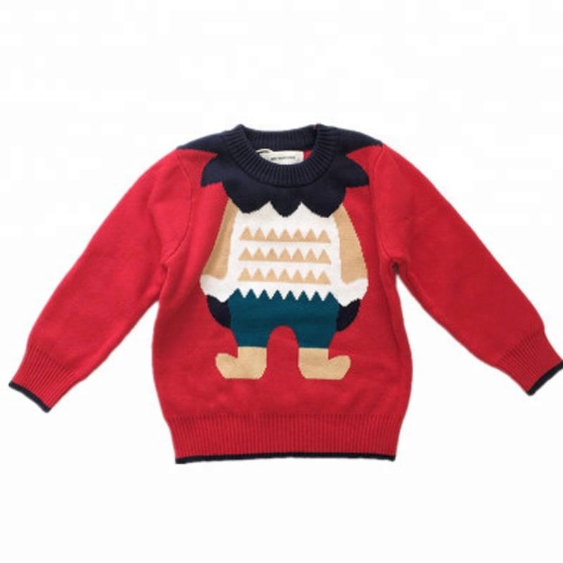 OEM kids autumn winter knitted cotton cashmere smart ugly christmas pullover sweater