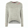 Women's autumn winter cashmere knitted embroidery basic round neck pullover sweater