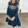 Wholesale Girls Autumn Winter Knitted Cotton Cashmere Smart Long Sleeve Christmas Knitted Dress