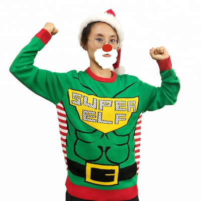 Unisex adults OEM polyester or acrylic funny christmas jumper sweater