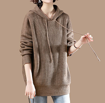 PK18ST069 latest design for women rib hoodie pullover