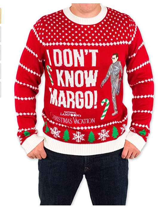 PK1877HX Unisex Ugly Christmas Sweater in Red I Don't Know Margo