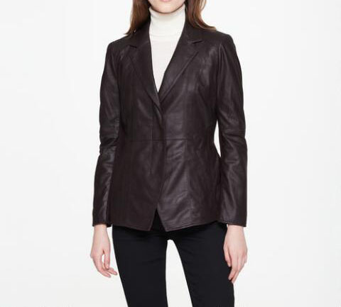 P18E022BW Hot sale up to date fashion genuine leather jacket for women all seasons