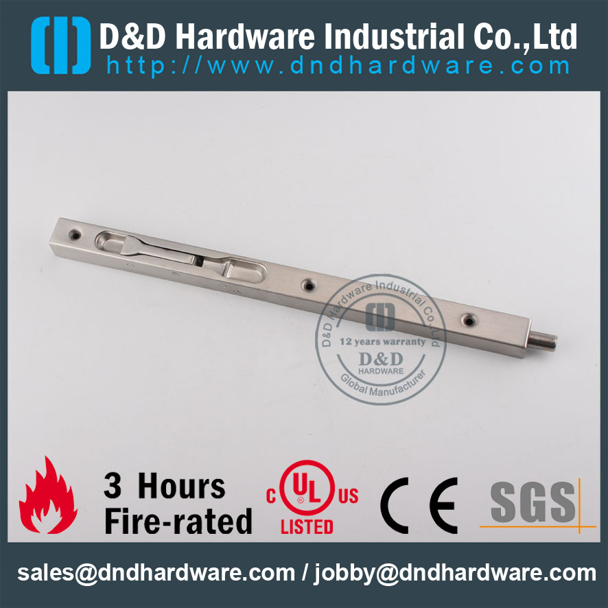 Cerradura empotrada de perno rasante de grado 316 para puerta de madera interna -DDDB008